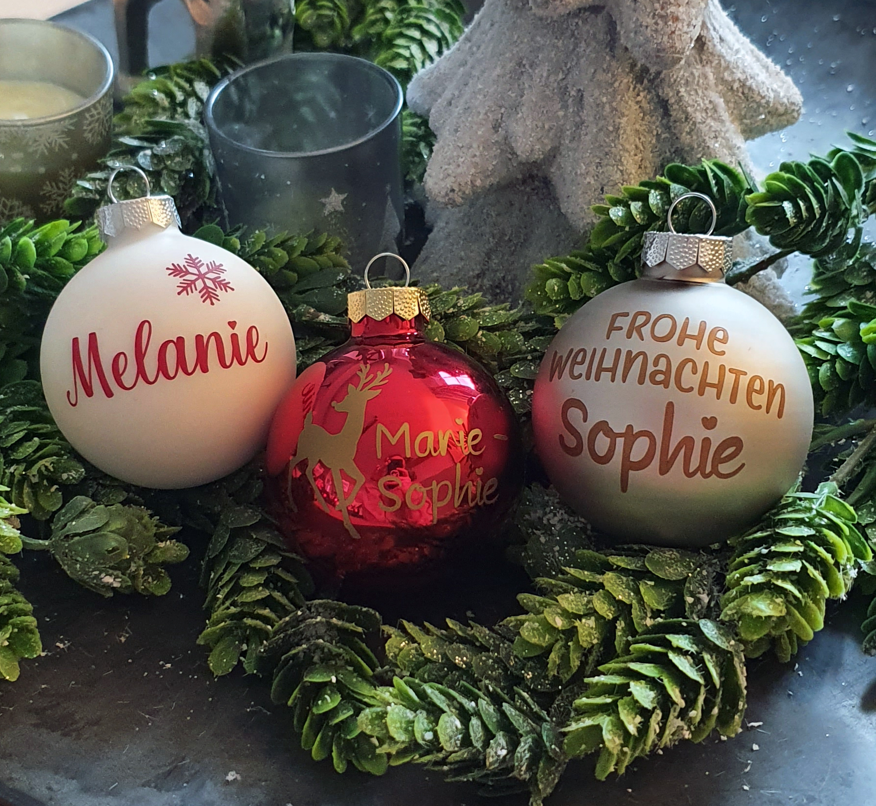 Christbaumkugel / Weihnachtsbaumkugel - mit Namen & Motiv